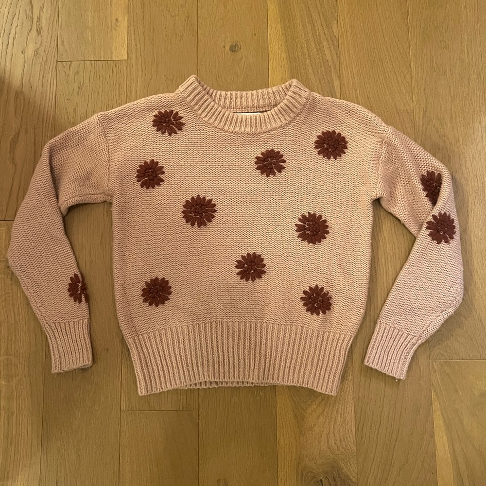 Madewell sweater with embroidered flowers